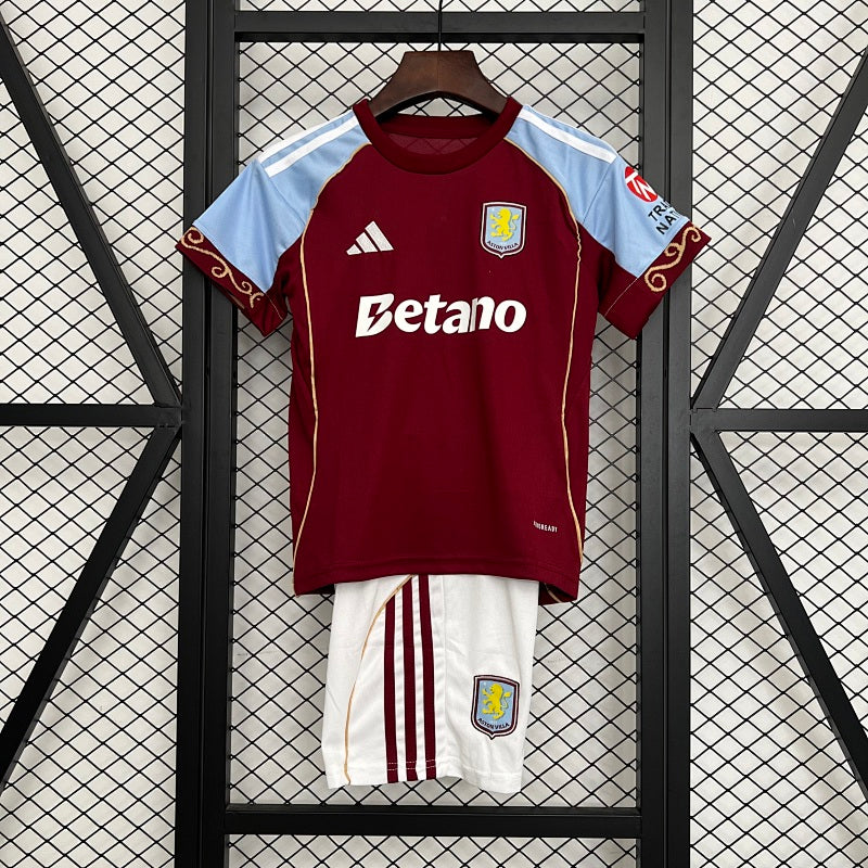 Aston Villa 25/26 – Kids Home Kit